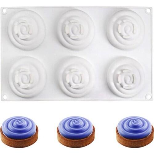 6 Holes Ripple Molds Truffle Chocolates Silicone Mold For Baking Cake Decorating Tools Mousse Dessert Ice Cream Mould