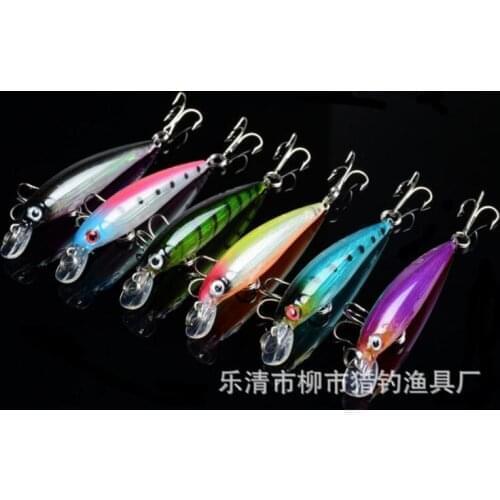 6 Pieces Minnow Artificial Plastic Hard Fish Bait 7.5cm 5g Top water Swim Lure Vibration Jigging Swimbait Fishing Tackle