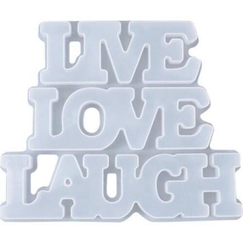 English Words Epoxy Resin Molds Room LIVE LOVE LAUGH Listed Pendant Hanging Ornament Silicone Mold DIY Crafts Decor Making Tool