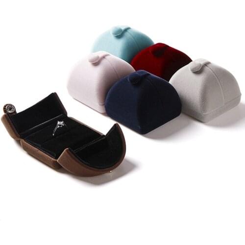 Velvet Wedding Ring Box Engage Propose Marriage Ring Boxes Holder Double Open Button Gift Packaging Storage Organizer Casket