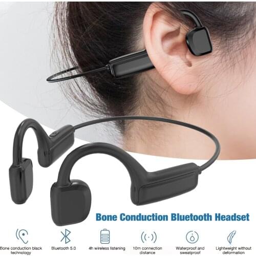 Wireless Bone Conduction Bluetooth 5.0 Headphones Sweatproof Stereo Hands-free Headset For Hiking Cycling Running