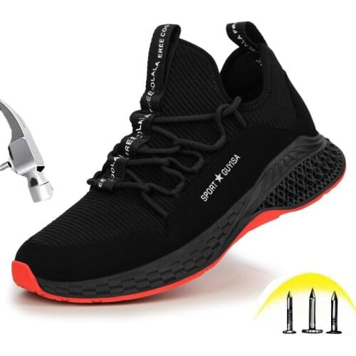 New Fashion Steel toe Safety Shoes for Men and Women Lightweight Breathable Patchwork Casual Work Safety Boots Outdoor Footwear