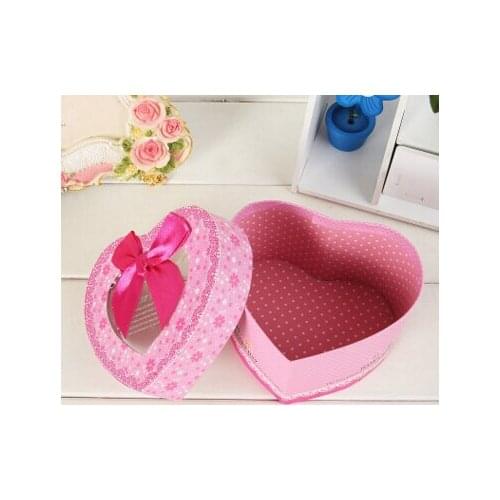 Custom logo love shape paper box with clear window ,1000pcs a lot