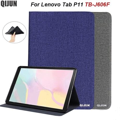 Case for Lenovo Tab P11 11.0'' 2020 TB-J606F Trifold Stand PU Leather Ultra Slim Smart Cover for Lenovo Tab P11 TB-J606F Case