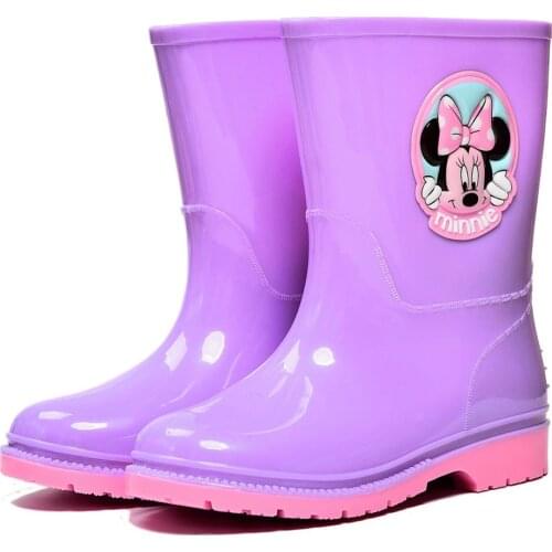 Disney childrens cartoon Minnie Mickey princess boys and girls non-slip soft bottom rain boots boots rain boots
