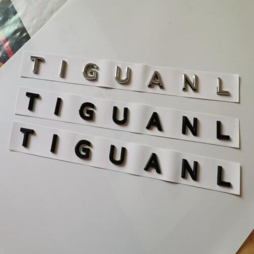 For TIGUANL Car Styling Refitting Middle Hood Trunk Logo Badge Sticker Chrome Matte Glossy Black 3D Font Letters Emblem