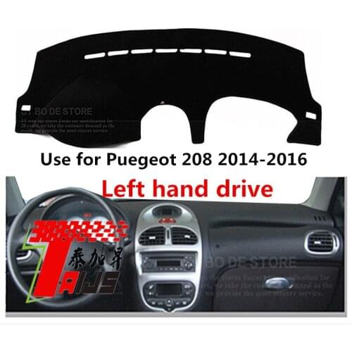 TAIJS Factory 3 Colors Car Dashboard Cover Sun Shade Mat Fit for Peugeot 208 2014 2015 2016 Left Hand Drive