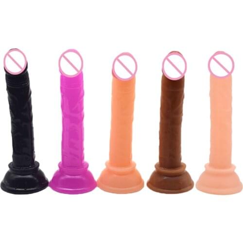 Tiny dildo with suction cup small penis female masturbator sex toys for women anal plug for beginners