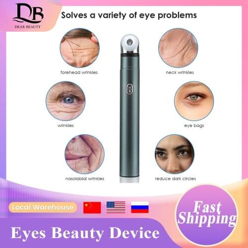 Hot Ice Compress EMS Eye Massager RF Eyes Protection Anti Aging Wrinkle Dark Remover Machine Electric Eye Massager Beauty Device