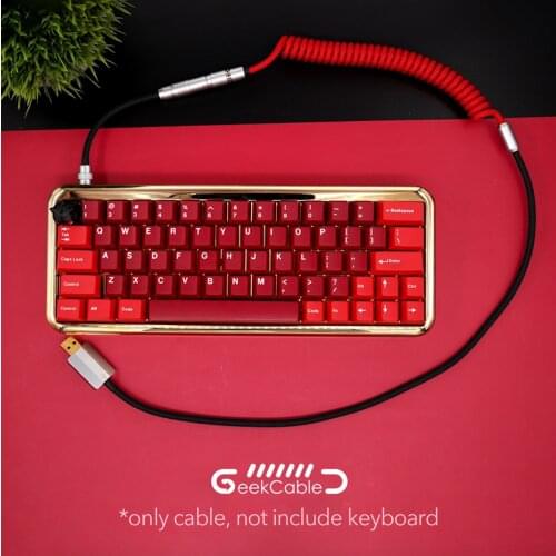 GeekCable Handmade Customized Mechanical Keyboard Data Cable For GMK Theme SP Keycap Line Red And Black Colorway