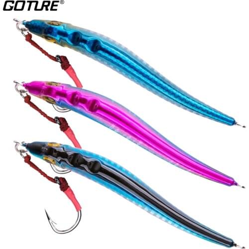 Goture 3pcs/set Metal Jig Fishing Lure 100g 150g Hard Spoon Bait Lead Fish for Saltwater Sea Bass Trout Slow Pitch Jigging Lure