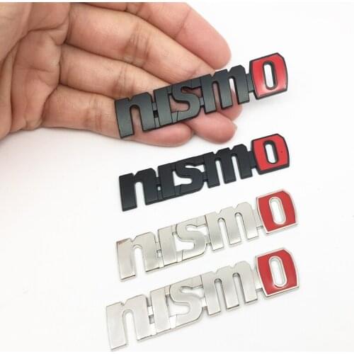 2pcs 3D metal Logo Stickers Rear Trunk Emblem Grill Badge Decal For Nissan Nismo Tiida Teana Qashqai Juke X trail car styling