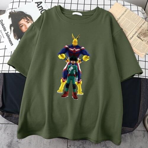 My Hero Academia Anime Mens T Shirt Summer Cartoon Clothing Top Fashion Harajuku Short Sleeve Breathable Oversize Tee-Shirt Male