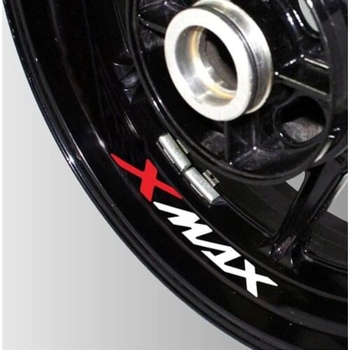 A set of 8pcs high quality Motorcycle Wheel Sticker Decal Reflective Rim Motorcycle logo decal For YAMAHA XMAX 300 125 250 300