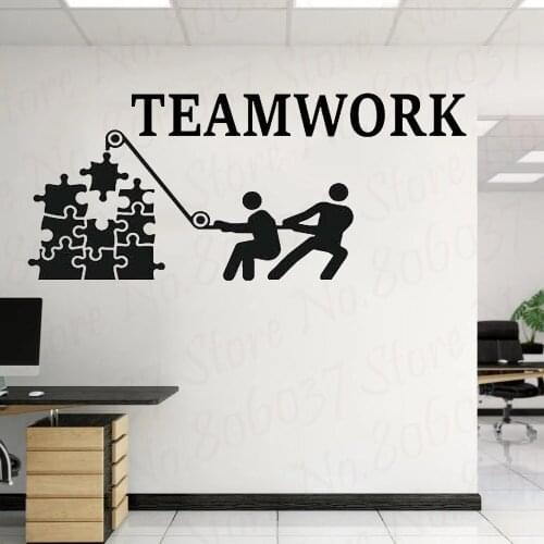 Office Wall Art Decal Teamwork Business Success Idea Work Inspiration Quote Office Decor Motivation Vinyl Sticker Mural WL856