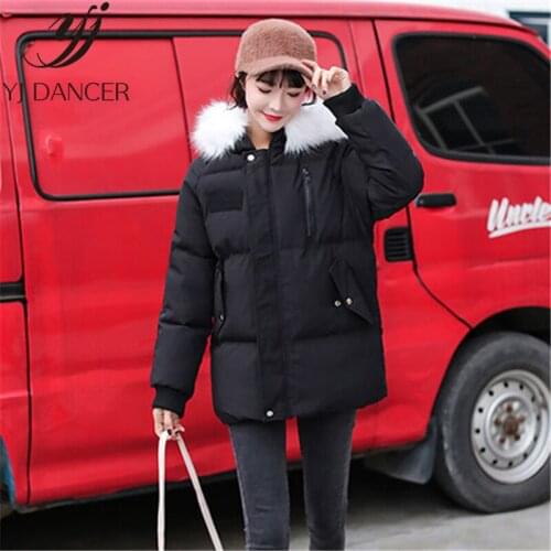 Long Sleeve 2019 New Fashion Winter Jacket Women Korean Casual Cotton Long Overcoat Loose Hooded Fur Collar Cotton Coat ZZZ187