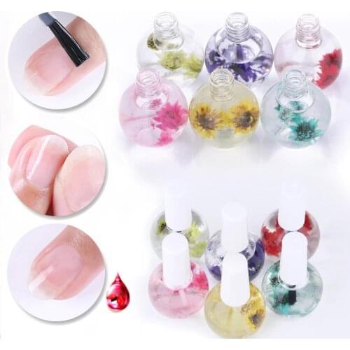 15ml/Bottle Nail Nutrition Oil Dried Flowers Cuticle Oil Anti-dead Skin Moisturize The Skin Cuticle Nail Art Tool Nail Care Oil