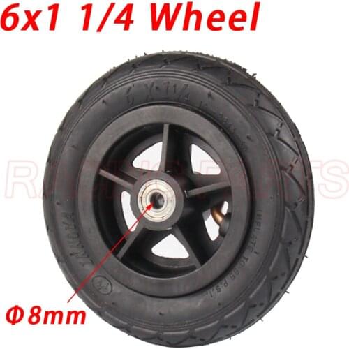 6x1 1/4 Wheels 150mm 6 Inch Pneumatic Tire Inner Tube With 4 Inch plastic Rims For Gas Electric Scooters E-bike A-folding Bike