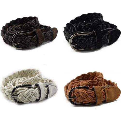 Belt Braided Peoples Genuine Leather Casual Belt 100-135cm