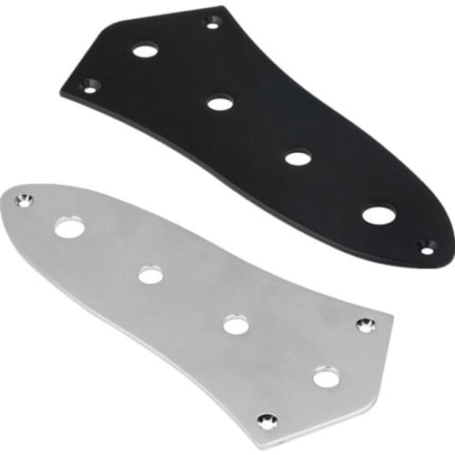 FLEOR Blank Metal Control Plate JB Bass Control Plate For Electric Bass Parts, Silver / Black Choose