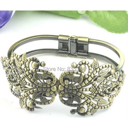 20pcs Wholesale ANTIQUE BRONZE Filigree Adjustable Cuff Bangle and Bracelets Blank base DIY Jewelry Finding Settings