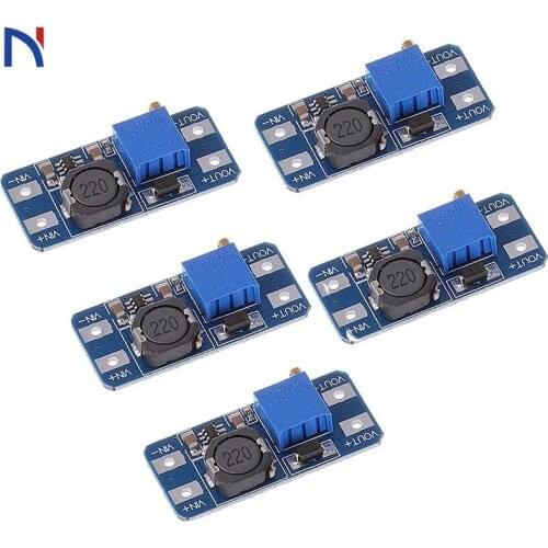 MT3608 DC-DC Adjustable Boost Module 2A DC DC Boost Step up Converter Module 2V-24V to 5V 9V 12V 28V Power Module Booster