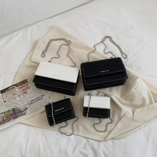 Womens premium texture luxury shoulder bag 2021 new fashion designer pure color horizontal square chain versatile messenger bag