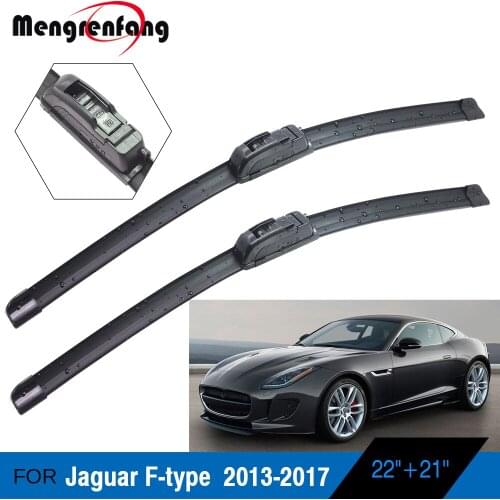 For Jaguar F-type Car Front Windscreen Wiper Blade Soft Rubber Frameless Wiper J Hook Arms 2013 2014 2015 2016 2017