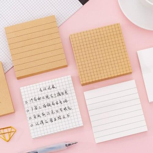 Cute Sticky Notes Memo Pads Blank Line Grid Adhesive Post Planner To Do List Office School Notebook EM918