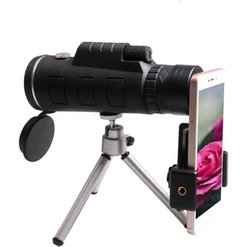Telescope 40X60 Monocular with Compass Mobile Phone Magnifying Glass Zoom High Quality HD Hunting Optics Scope