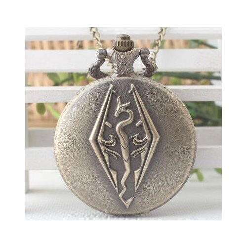 Vintage Bronze antiques snake pattern Modern clock Fashion quartz woman and mens Necklace pocket watches