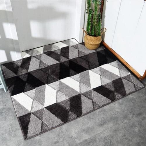 50x80cm/60x90cm Absorbent Non-slip Grid Pattern Front Door Rug Entrance Carpet Indoor Super Absorbs Doormat Dirt Trapper