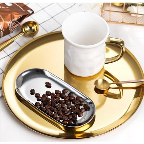 High Quality Gold Dish Fruit Salad BBQ Camp Cooking Tableware Plate for Outdoor Picnic