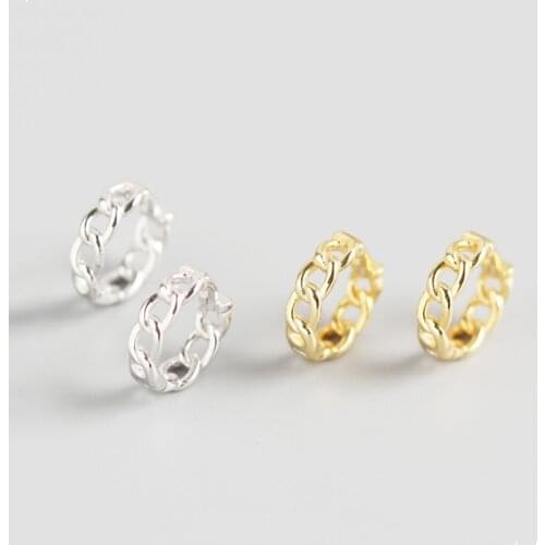 WTLTC 925 Sterling Sliver Round Hoop Earrings for Women Hollow Twisted Hoops Earrings Solid Small Chains Charms Earrings 1cm