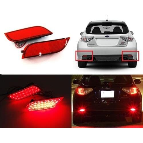 Rear Bumper Lamps Reflector LED Tail Brake Lights 2008+ 09 10 11 12 13 For Subaru Impreza WRX STI Crosstrek Legacy Exiga Levorg