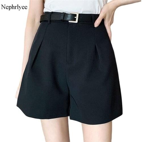 2021 Plus Sze Womens Shorts Summer New Casual Loose Shorts Elegant Fashion Slim Wide Leg A Line Shorts With Belt M/4XL SHT164