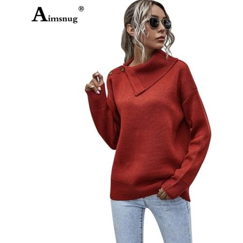 Autumn 2020 Sweater Women Casual Long Sleeve Irregular Pullovers Tops Knitted Sweaters Femme Winter Warm Clothes Red Black