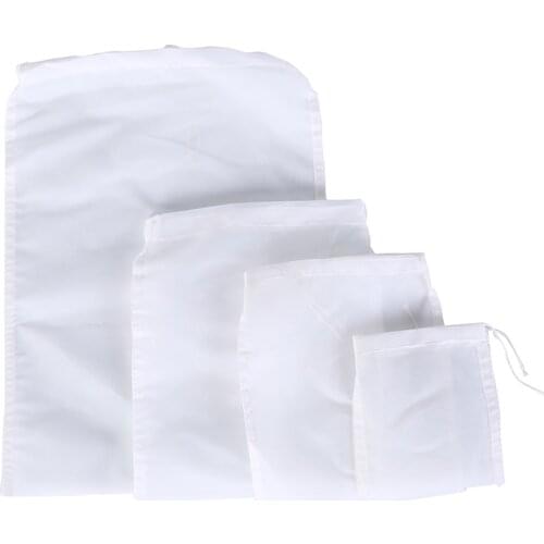 1Pc Fine Nylon Mesh Food Strainer & Cheese Maker Reusable Commercial Food Grade Coffee Tea Filter Nut Milk Bag