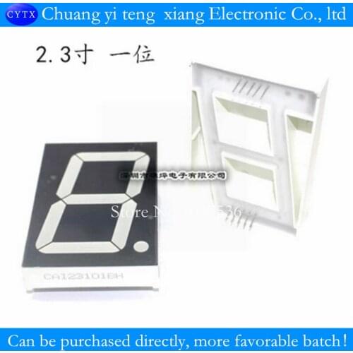 10pcs/LOT 1 digit common male red monochrome digital tube 2.3 inches 10 feet 23101BS 100% good