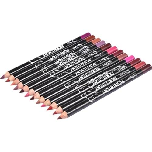 12pcs Professional Multi-functional Lipliner Pencil Makeup Colorful Lip Liner Pens Long Lasting Waterproof Lip Eye Brow Cosmetic