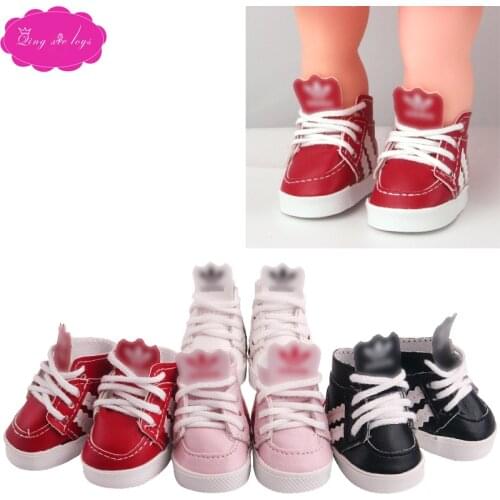 14.5-inch Girls doll shoes fashion sports shoes PU American new born Sneakers Star doll gym shoe Baby toys fit milo doll x43