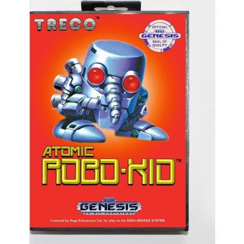 16 bit Sega MD game Cartridge with Retail box - Atomic Robo-Kid game card for Megadrive Genesis system