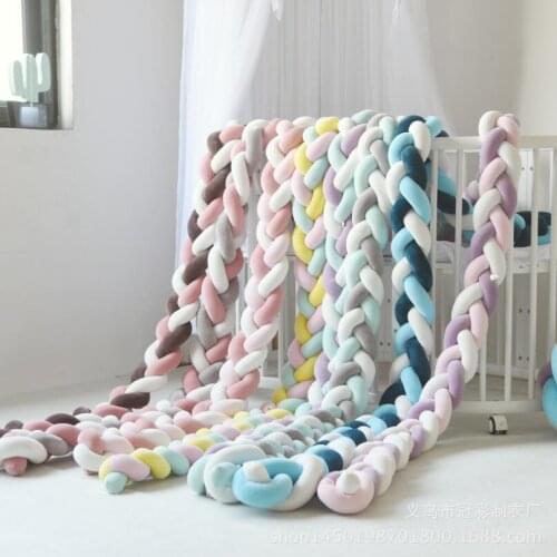 2M Length Newborn Baby Handmade Knot baby Bed Bumper Photo props infant Long Braid Bed Bumpers Knot Crib Infant Room Decor