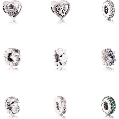 2018 New Bead Charm Authentic 925 Sterling Silver Fit Original Pandora Charms Bracelet Women Jewelry gift JF600037-45