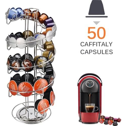 24 Cups Coffee Pods Holder Rotating Rack Coffee Capsule Stand For Dolce Gusto Capsules Storage Shelve Organization Holder