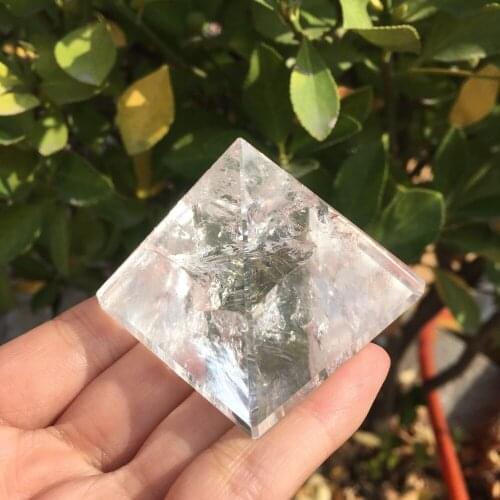 40mm natural white quartz crystal pyramid point healing