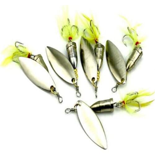 5Pcs Spoon Metal Fishing Lure 6g Crankbaits Spinner Bait Bass Fishing Tackle Hook