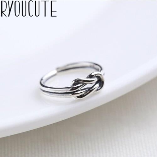 Bohemian Vintage Silver Color Bow Rings for Women Bijoux Gift Female Adjustable Size Finger Rings Anillos Wholesale