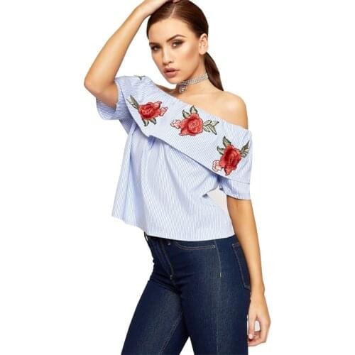DANJEANER Women's Shirts With Embroidery