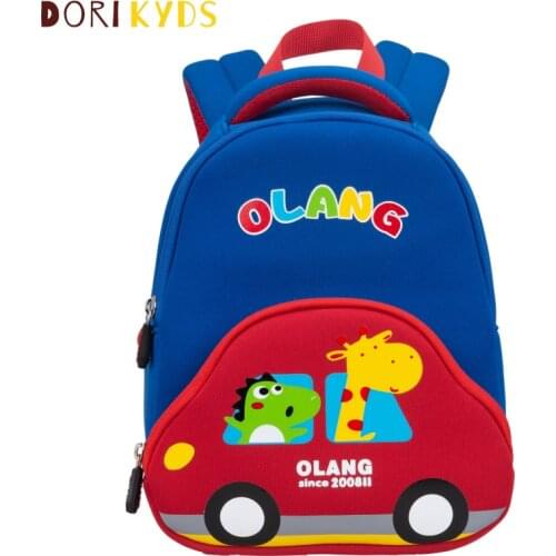 DORIKYDS 3D Cartoon Car Kids Backpack Baby Anti-lost Schoolbag Boys Girls Students Gift Animal Toddle Kids Bags Mochila Escolar